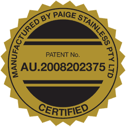 Patent No AU2008202375, Manufactured by Paige Stainless Pty Ltd, Certified